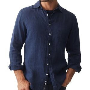 Rodd & Gunn Men's Navy Button-Down Linen Shirt